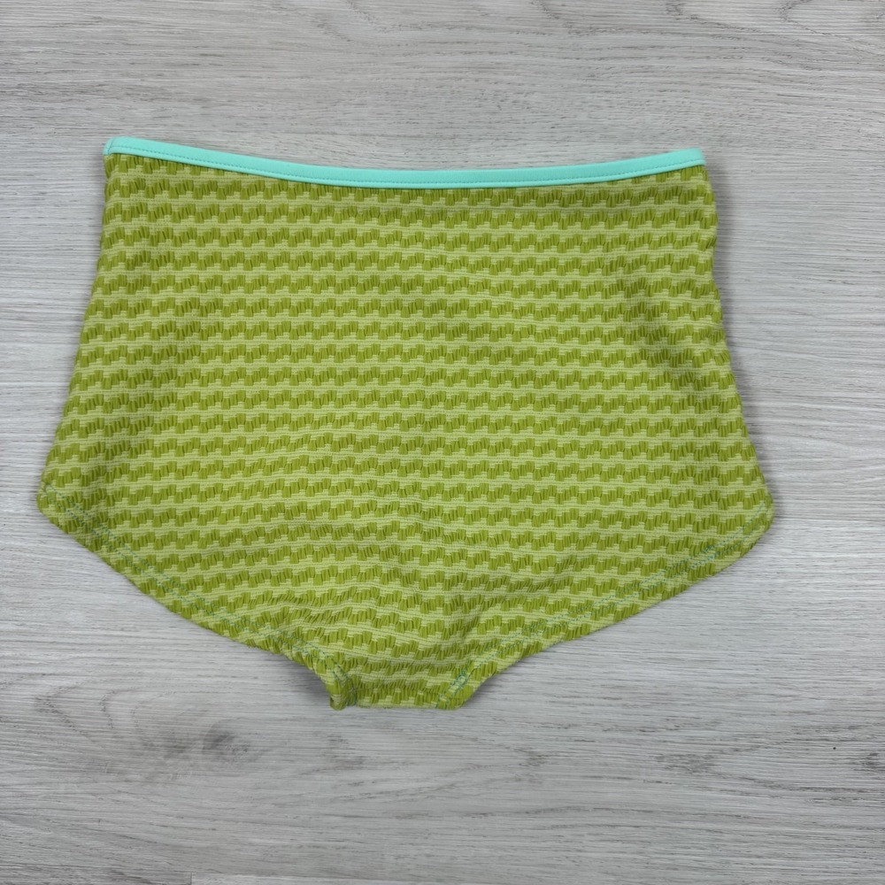 Seea Flor High Waist Retro Cut Textured Swim Bottoms Size XS Green - Picture 7 of 8